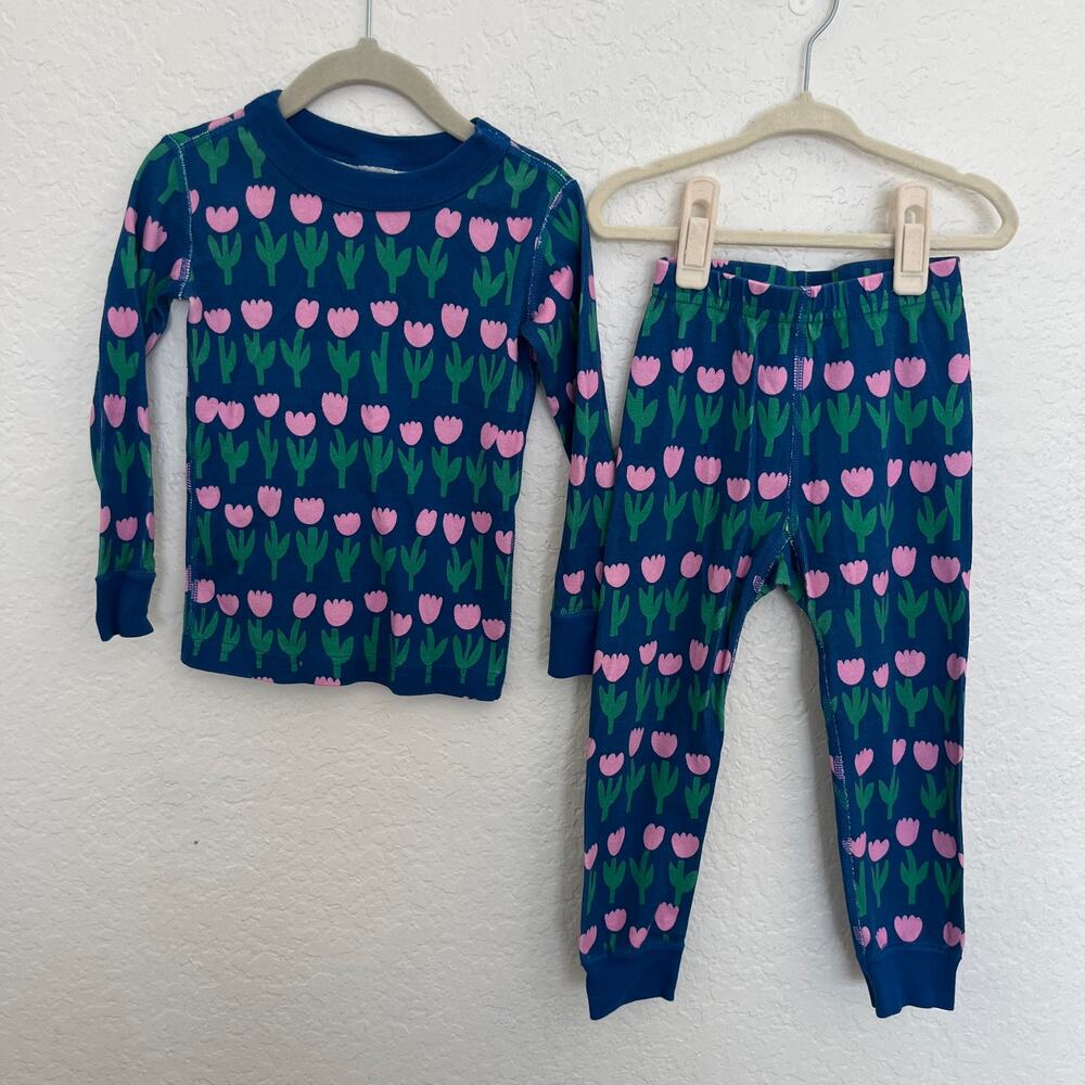 Hanna Andersson Girls 3T Tulip Floral Organic Cotton Pajama Set